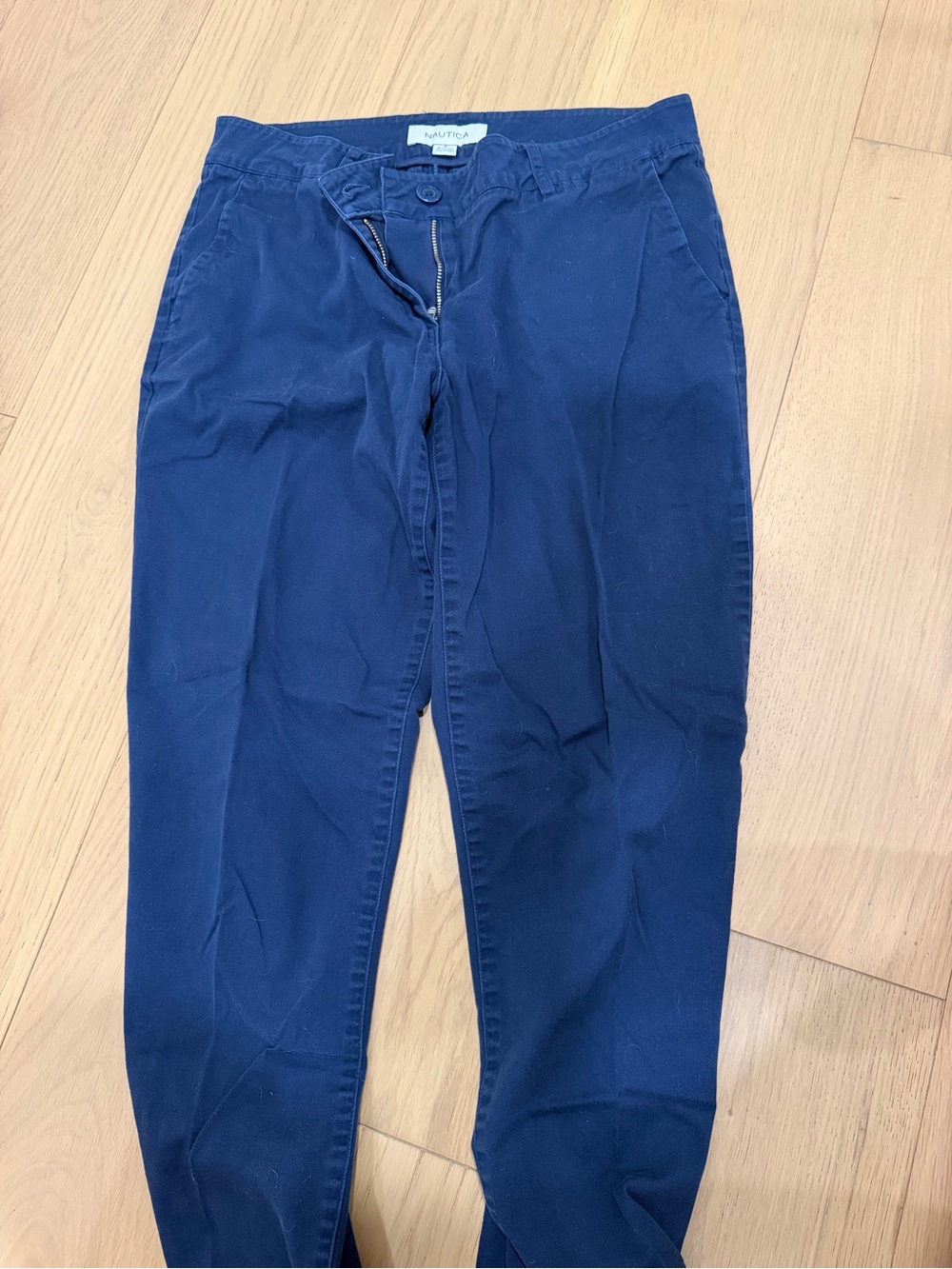 Nautica navy blue trousers with zipper detail size 6